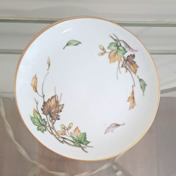 Vintage Wentworth China Autumn Leaves Print Dessert Plates, Set Of Five. - Picture 6 of 8